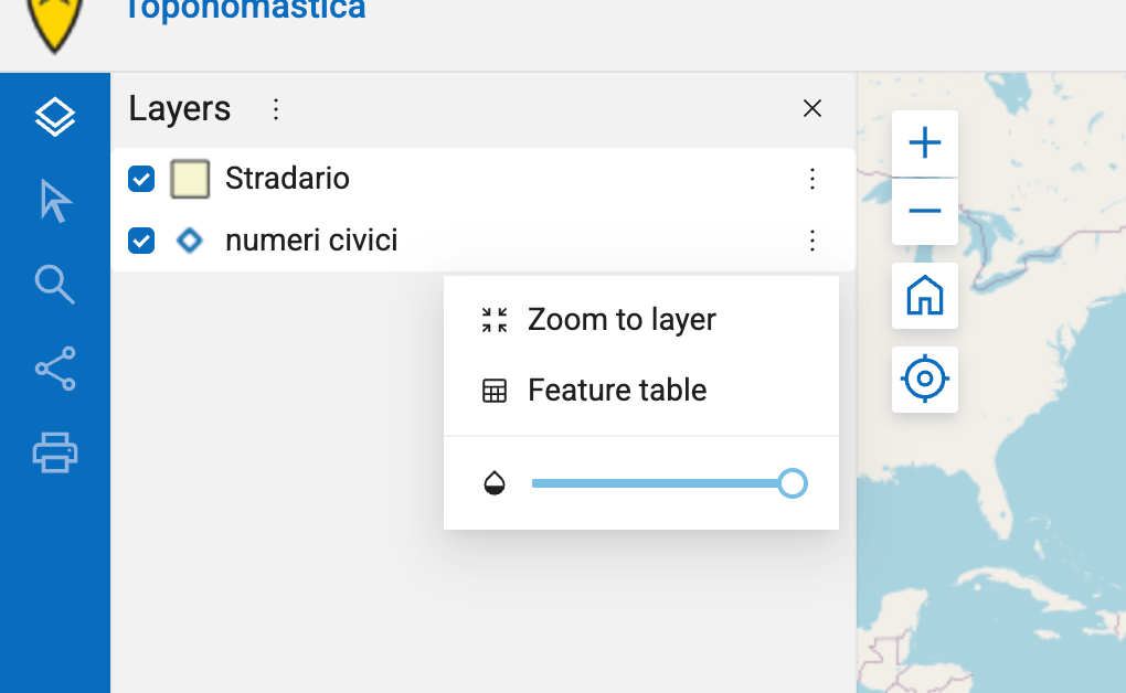 Feature Table e Zoom